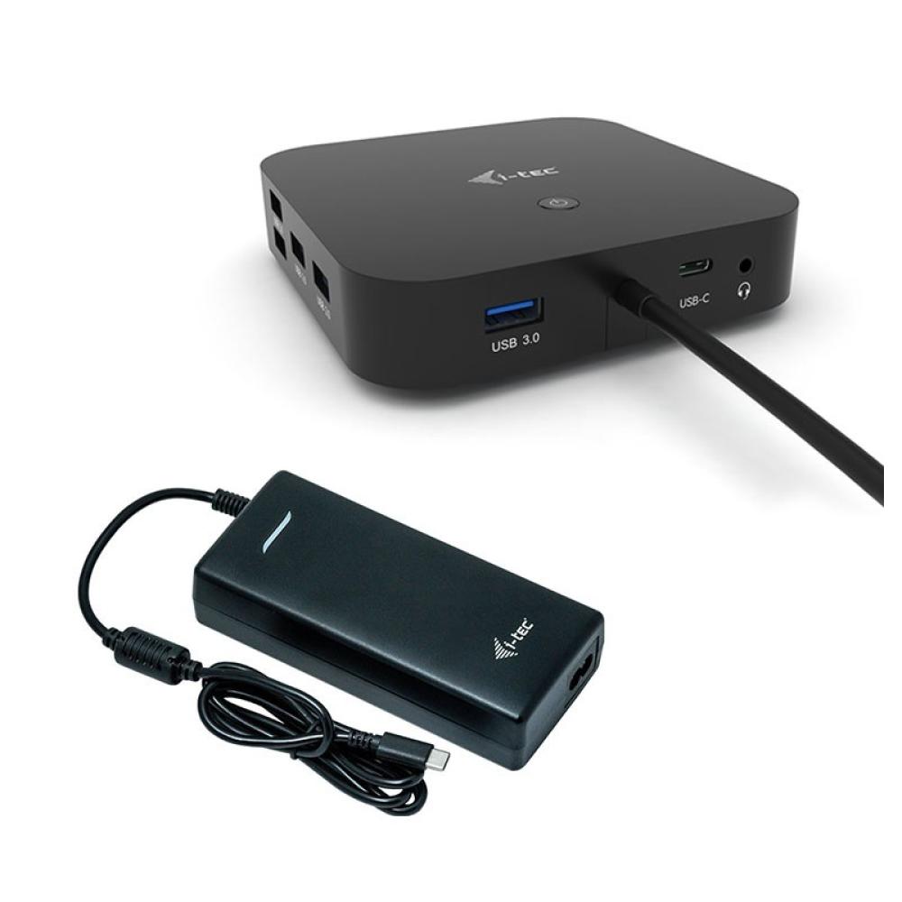 i-tec - USB-C Dual Display Docking Station with Power Delivery 100 W + Universal Charger 100 W