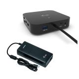 i-tec - USB-C Dual Display Docking Station with Power Delivery 100 W + Universal Charger 100 W