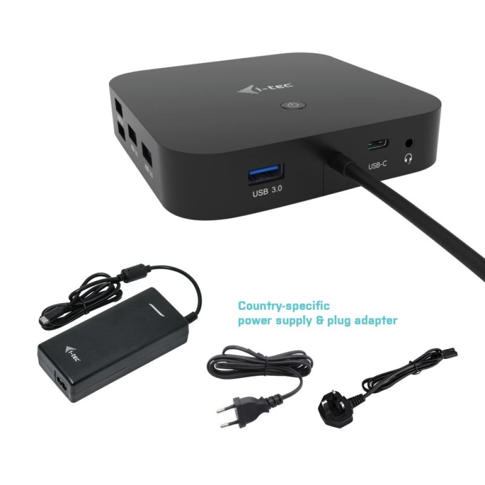 i-tec - USB-C HDMI DP Docking Station with Power Delivery 100 W + Universal Charger 100 W