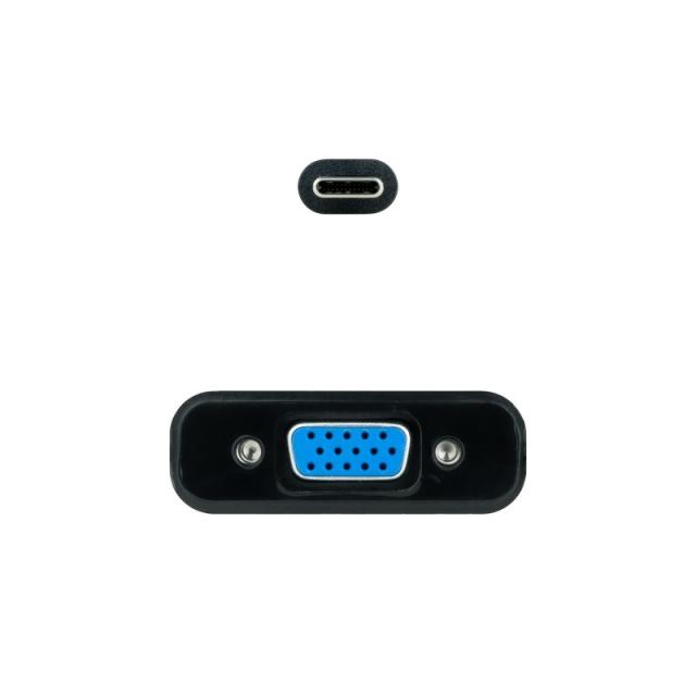 Nanocable - Conversor USB-C a VGA, USB-C/M-VGA/H, Negro, 10 cm