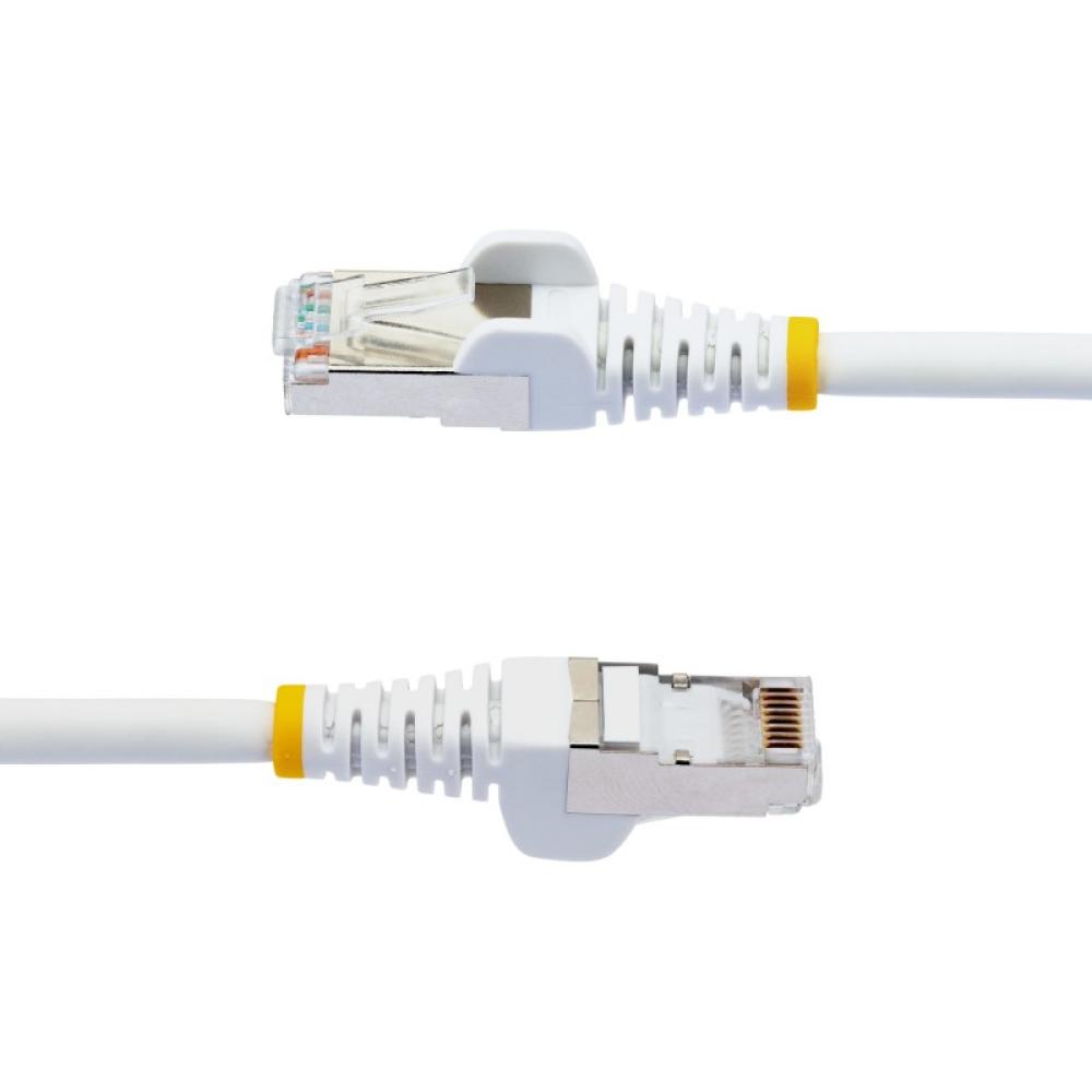 StarTech.com - Cable de 0,5m de Red Ethernet CAT6a - Blanco - Low Smoke Zero Halogen (LSZH) - 10GbE - 500MHz - PoE++ de 100W - S