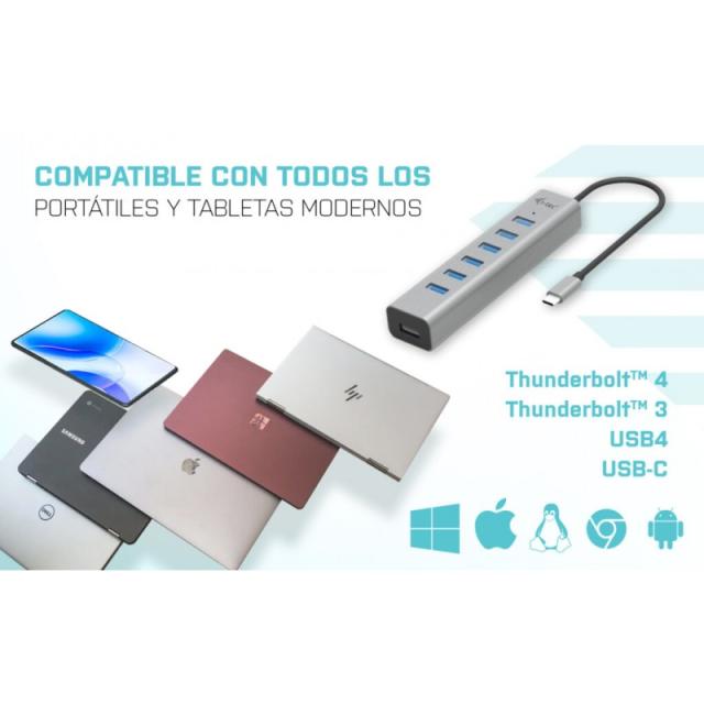 i-tec - USB-C Charging Metal HUB 7 Port