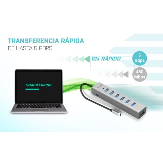 i-tec - USB-C Charging Metal HUB 7 Port