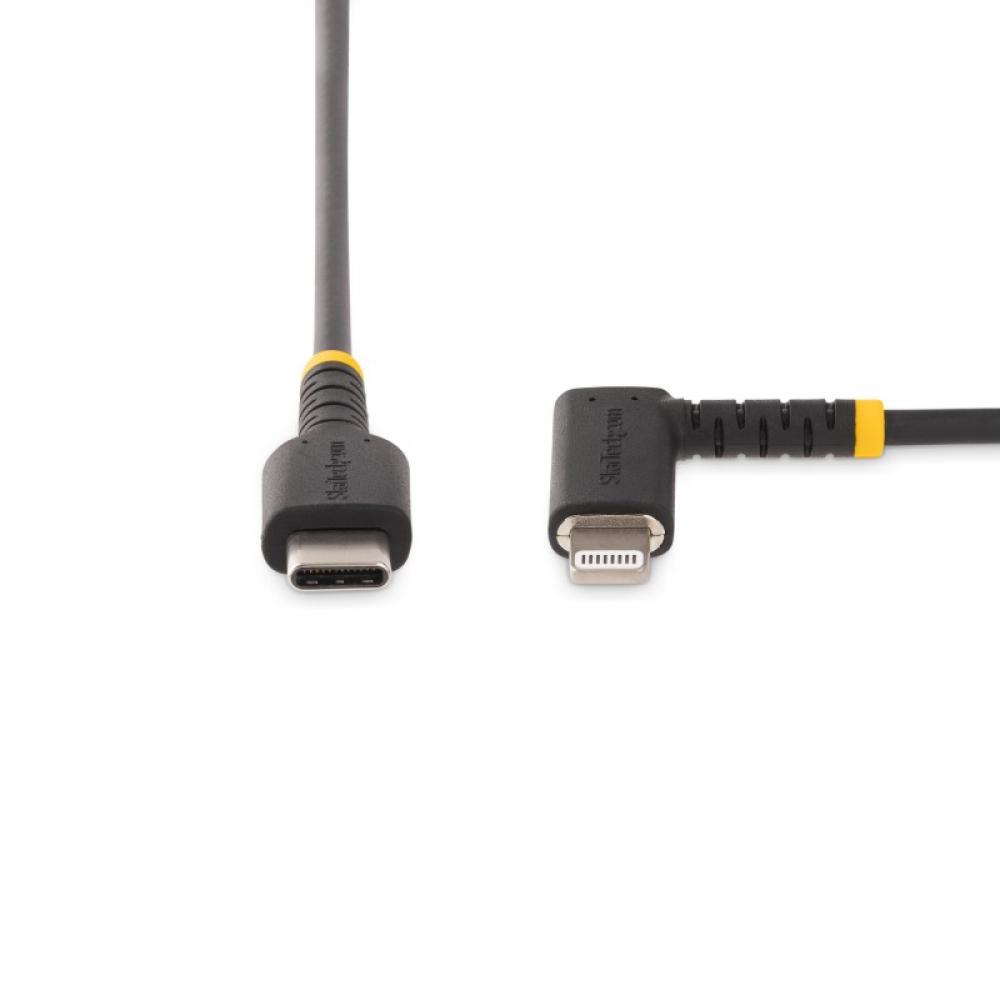 StarTech.com - Cable de 1m USB-C a Lightning - Cable USB 2.0 a Lightning Acodado - Cable USB Tipo C a Lightning - Cable de Carga