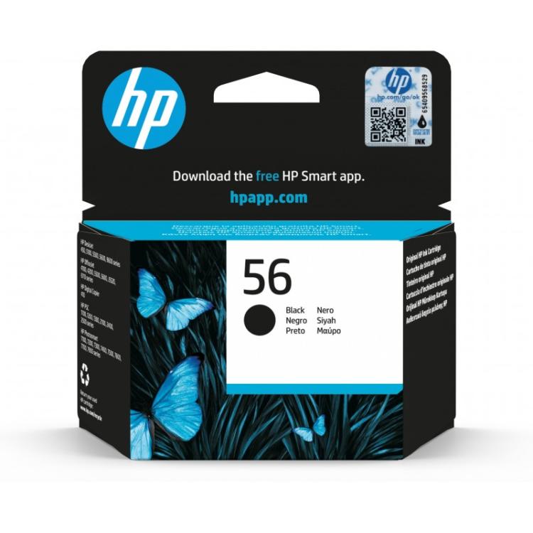 HP - Cartucho de tinta original 56 negro