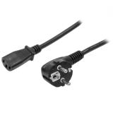 StarTech.com - Cable de 2m de Alimentación para Ordenador, 18AWG, EU Schuko a C13, 10A 250V, Negro, Cable de Repuesto, Cable de