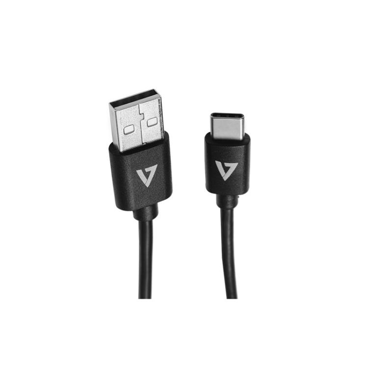 V7 - Cable USB negro con conector USB 2.0 A macho a USB-C macho 2m 6.6ft