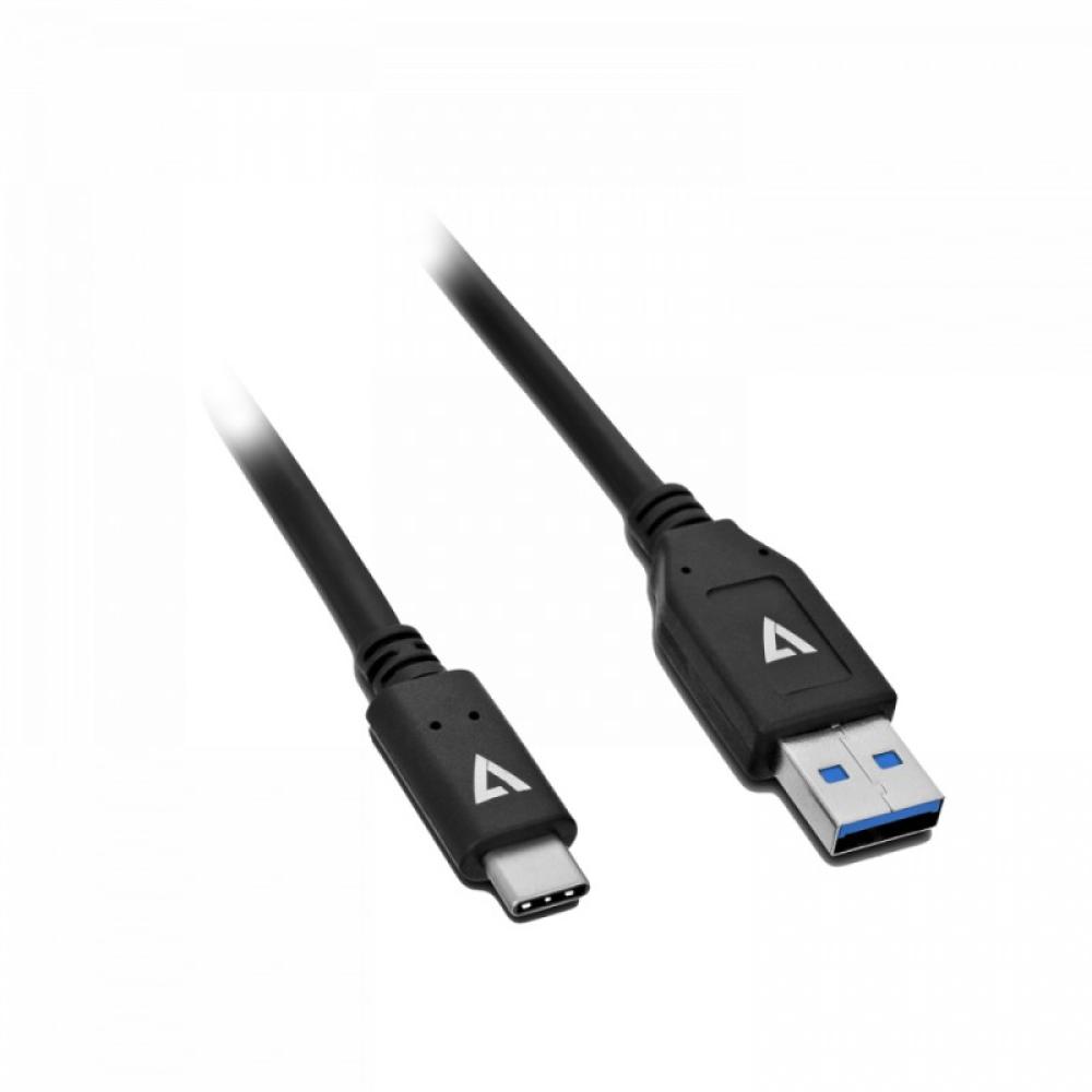 V7 - Cable USB negro con conector USB 2.0 A macho a USB-C macho 2m 6.6ft