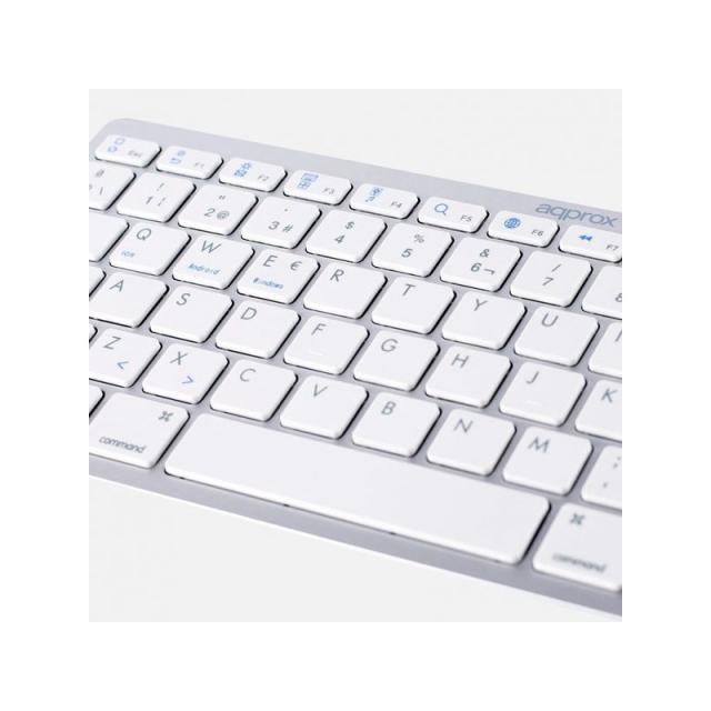 Approx - APPMX300BTS teclado Oficina Bluetooth QWERTY Español Plata