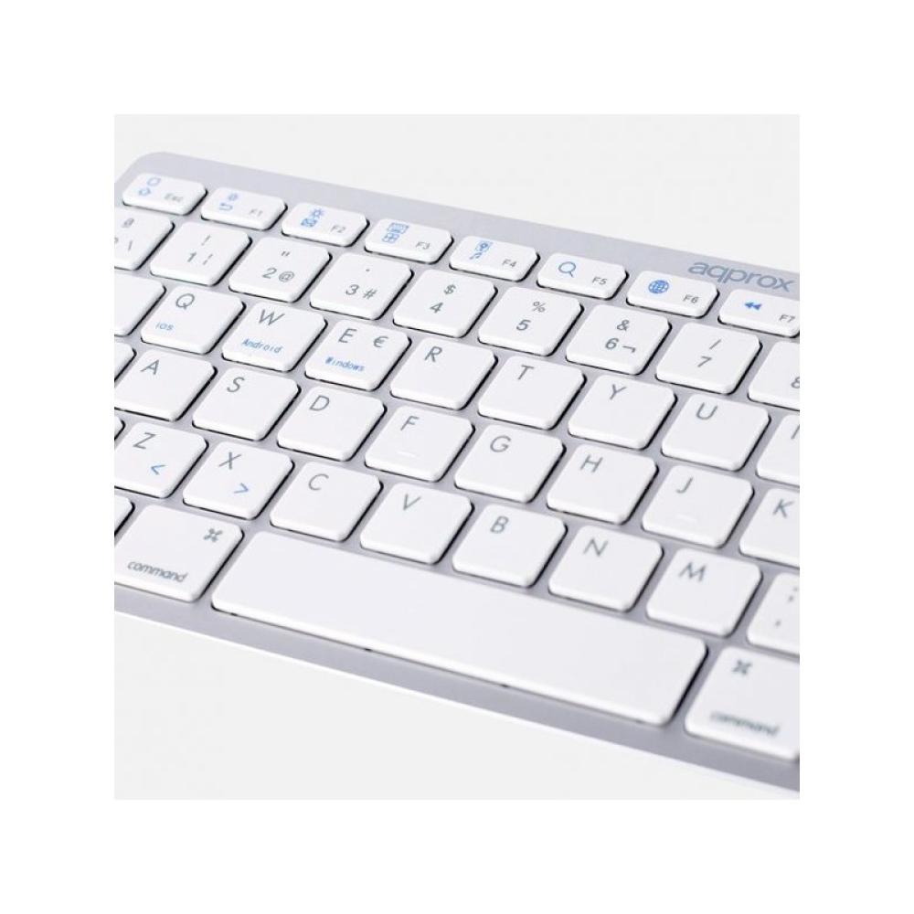 Approx - APPMX300BTS teclado Oficina Bluetooth QWERTY Español Plata
