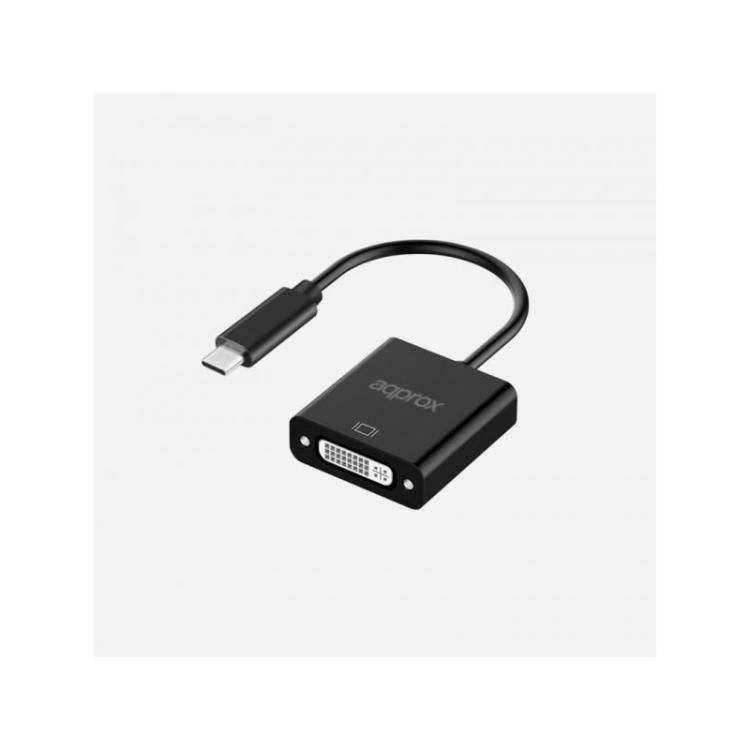 Approx - APPC51 adaptador de cable de vídeo 0,13 m USB Tipo C DVI Negro