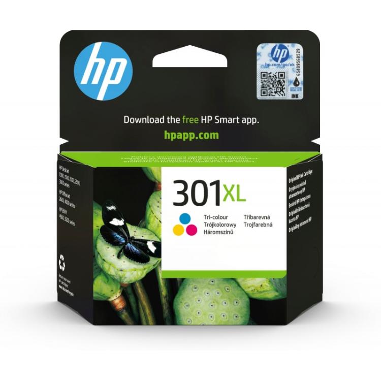 HP - Cartucho de tinta original 301XL de alta capacidad Tri-color
