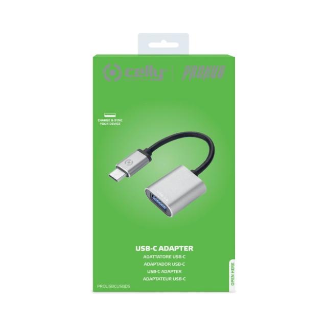 Celly - PROUSBCUSBDS cable USB USB 3.2 Gen 1 (3.1 Gen 1) USB C USB A Plata