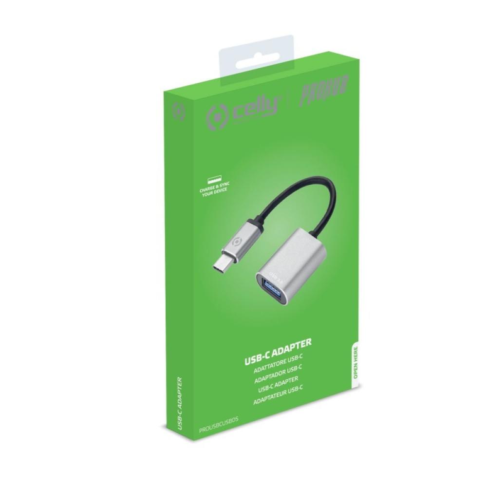 Celly - PROUSBCUSBDS cable USB USB 3.2 Gen 1 (3.1 Gen 1) USB C USB A Plata