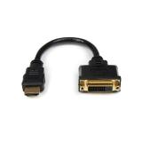 StarTech.com - Adaptador de 20cm HDMI a DVI - DVI-D Hembra - HDMI Macho - Cable Conversor de Vídeo - Negro