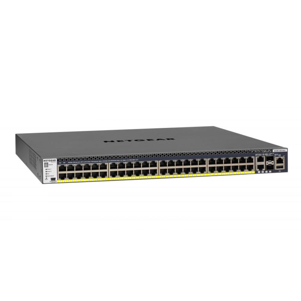 NETGEAR - M4300-52G-PoE+ 550W PSU Gestionado L2/L3/L4 Gigabit Ethernet (10/100/1000) Energía sobre Ethernet (PoE) 1U Negro