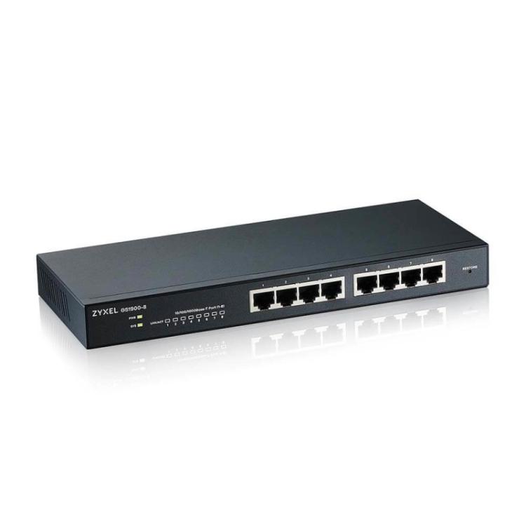 Zyxel - GS1900-8 Gestionado L2 Gigabit Ethernet (10/100/1000) Negro - GS1900-8-EU0102F