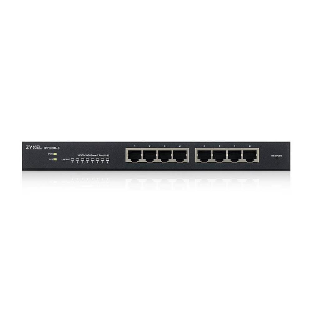 Zyxel - GS1900-8 Gestionado L2 Gigabit Ethernet (10/100/1000) Negro - GS1900-8-EU0102F