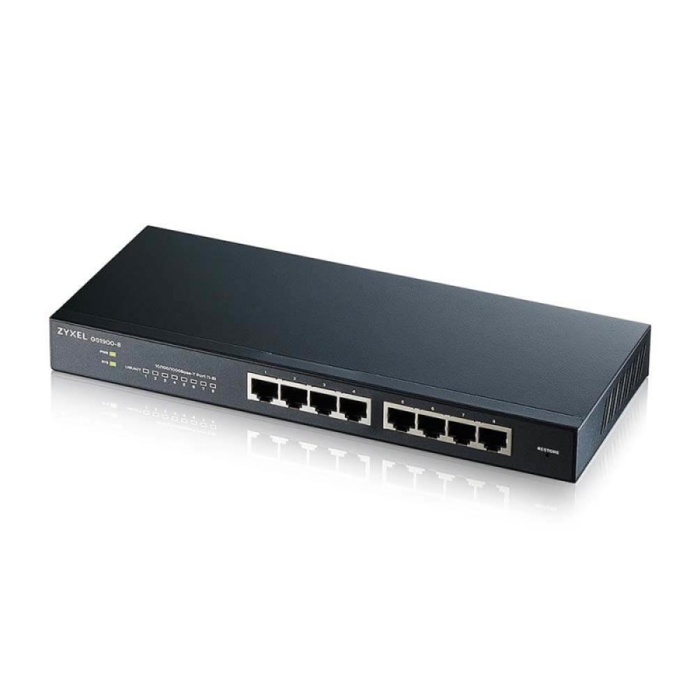 Zyxel - GS1900-8 Gestionado L2 Gigabit Ethernet (10/100/1000) Negro - GS1900-8-EU0102F