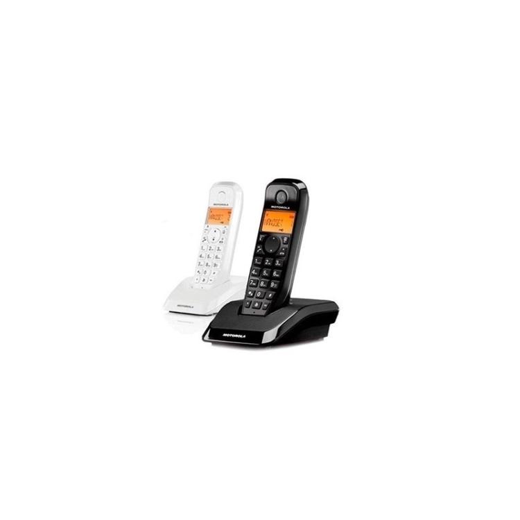 Motorola - S12 Duo Teléfono DECT Identificador de llamadas Negro, Blanco