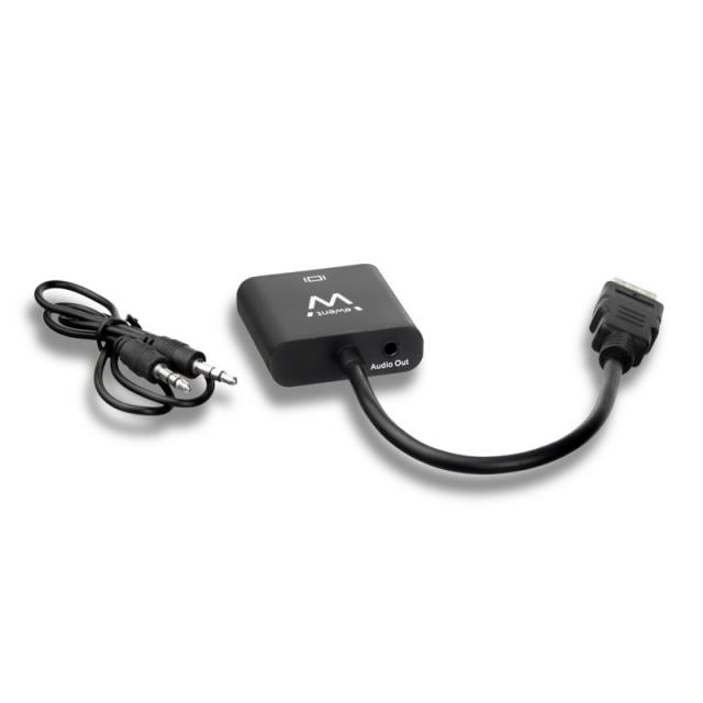 Ewent - EW9864 adaptador de cable de vídeo 0,2 m HDMI VGA, 3.5mm Negro