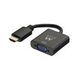 Ewent - EW9864 adaptador de cable de vídeo 0,2 m HDMI VGA, 3.5mm Negro