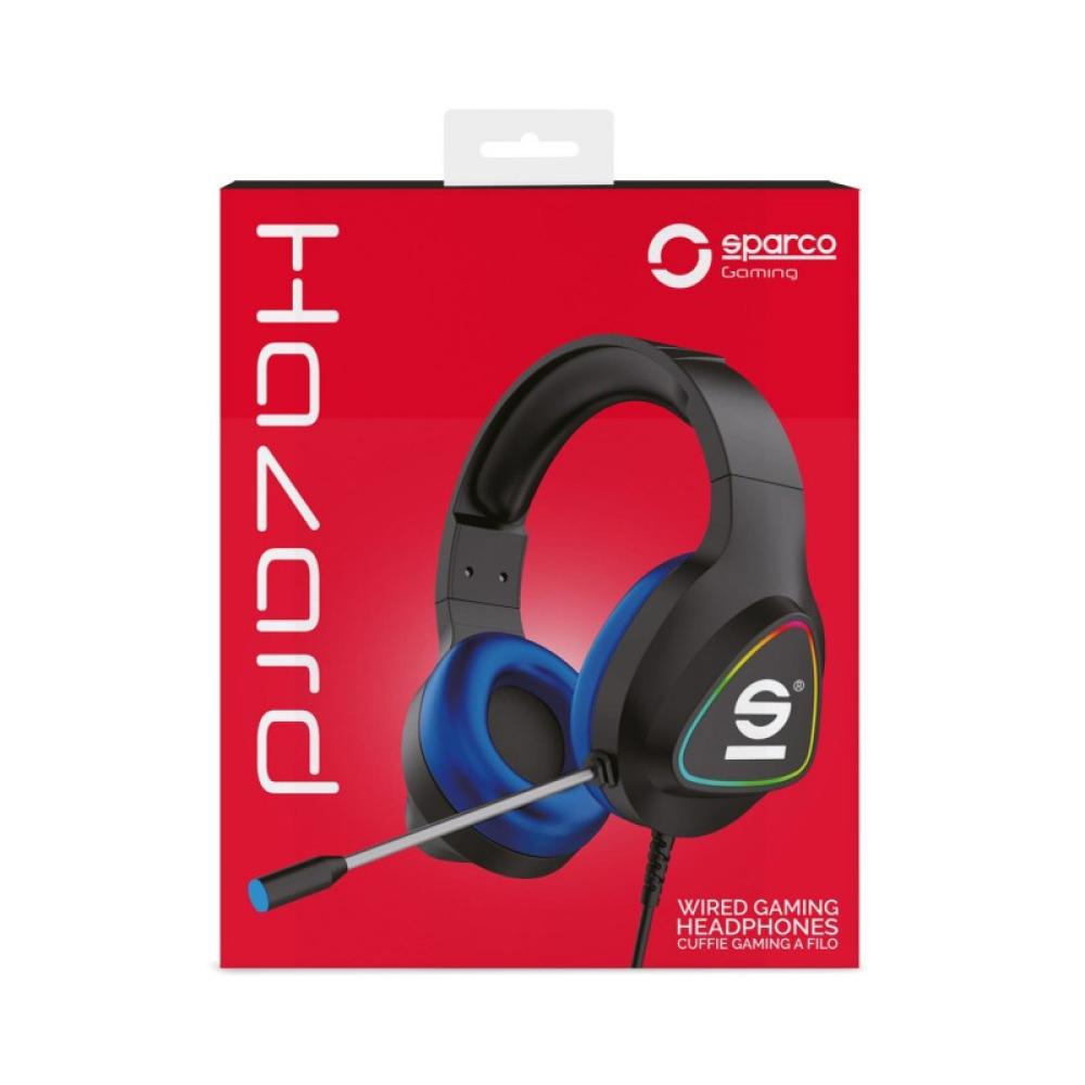 Sparco - SPHEADPHONEPRO auricular y casco Auriculares Alámbrico Diadema Juego USB tipo A Negro, Azul