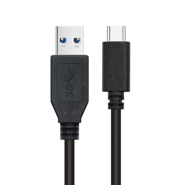 Nanocable - Cable USB 3.1, Gen2 10 Gbps 3A, tipo USB-C/M-A/M, Negro, 2 m