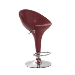 Taburete DANDY, cromado, abs rojo