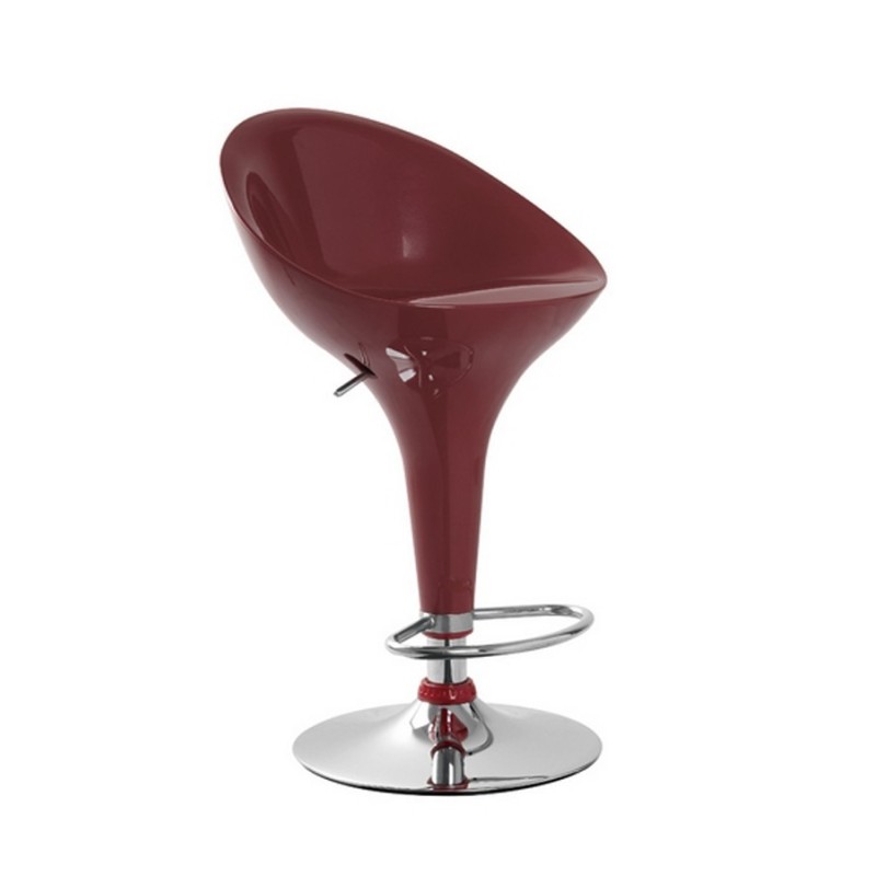 Taburete DANDY, cromado, abs rojo