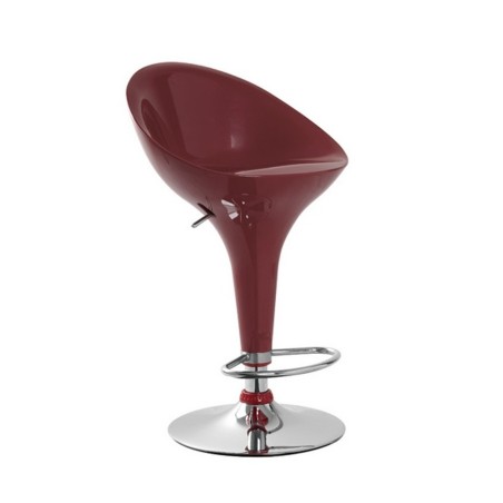 Taburete DANDY, cromado, abs rojo
