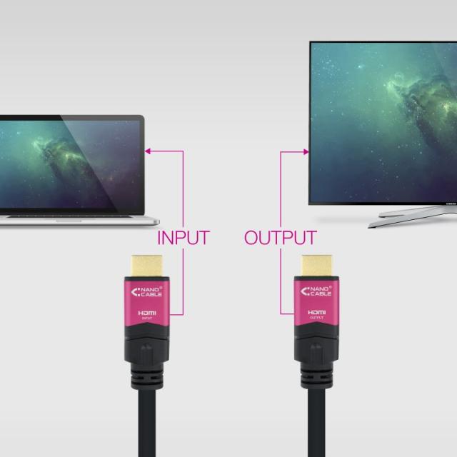 Nanocable - 10.15.3730 cable HDMI 30 m HDMI tipo A (Estándar) Negro, Rosa