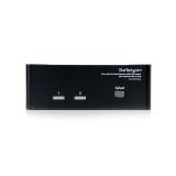 StarTech.com - Conmutador Switch KVM de 2 Puertos Doble Monitor DVI VGA Audio 4 Puertos USB 1920x1200