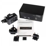 StarTech.com - Conmutador Switch KVM de 2 Puertos Doble Monitor DVI VGA Audio 4 Puertos USB 1920x1200