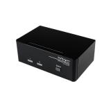 StarTech.com - Conmutador Switch KVM de 2 Puertos Doble Monitor DVI VGA Audio 4 Puertos USB 1920x1200