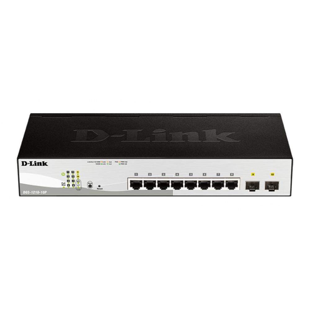 D-Link - DGS-1210-10P switch Gestionado L2 Gigabit Ethernet (10/100/1000) Energía sobre Ethernet (PoE) 1U Negro