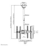 Neomounts - NM-C440DBLACK Soporte de techo para doble monitor/TV 32-60" - alt. 56-91 cm
