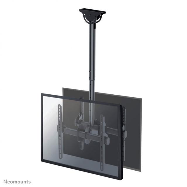 Neomounts - NM-C440DBLACK Soporte de techo para doble monitor/TV 32-60" - alt. 56-91 cm