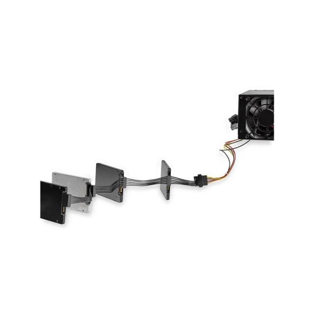 StarTech.com - Cable Adaptador Bifurcador Divisor Splitter de Alimentación SATA de 40cm - 4x Receptáculos Hembra SATA