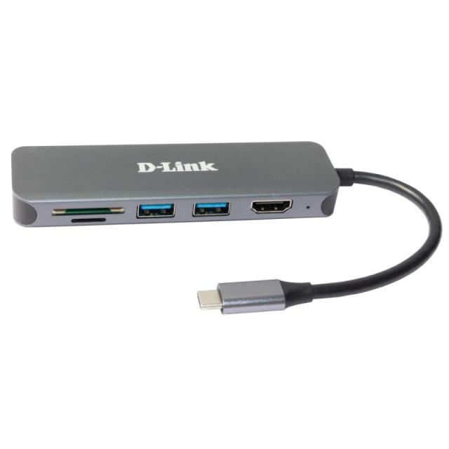 D-Link - DUB-2327 base para portátil y replicador de puertos Alámbrico USB Tipo C Gris