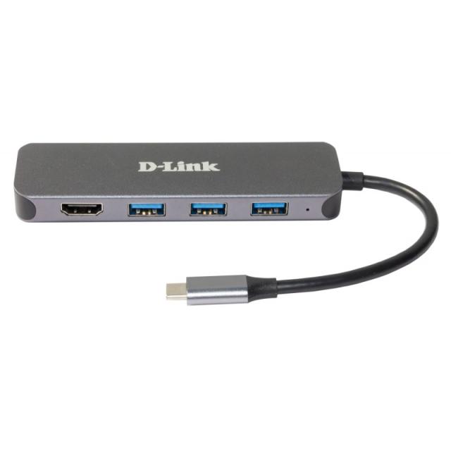 D-Link - DUB-2333 base para portátil y replicador de puertos Alámbrico USB Tipo C Gris