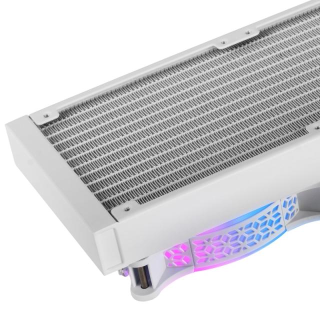 Mars Gaming - ML-ULTRA240 Blanco, Refrigeración Líquida CPU, TDP 500W, Espejo Infinito, 2 Ventiladores Silenciosos FDB ARGB, Tub