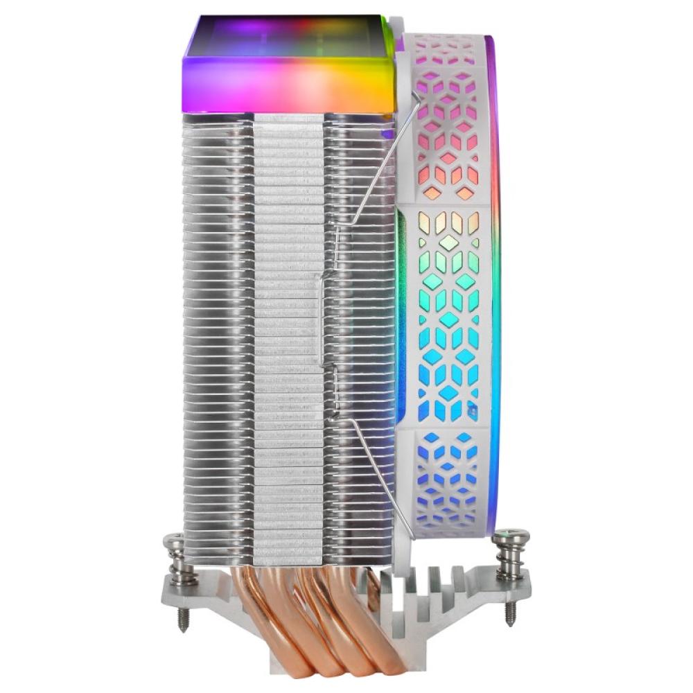 Mars Gaming - MCPU-VR, Disipador CPU, Doble Espejo Infinito ARGB, 4 Heatpipes HCT, TDP 180 W, Ventilador Ultra-silencioso PWM 12