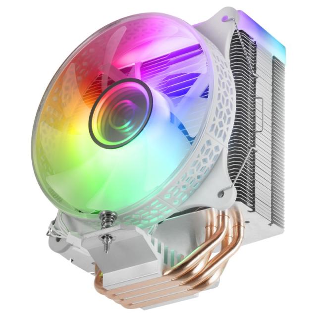 Mars Gaming - MCPU-VR, Disipador CPU, Doble Espejo Infinito ARGB, 4 Heatpipes HCT, TDP 180 W, Ventilador Ultra-silencioso PWM 12