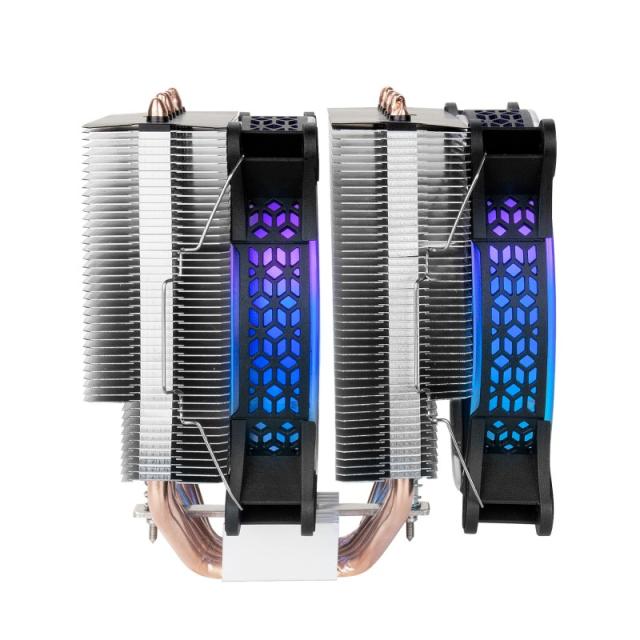 Mars Gaming - Disipador CPU, Doble Torre Refrigeración, 6 Heatpipes HCT, TDP 300 W, 2 Ventiladores ARGB PWM 12 cm, MCPUXT, Color