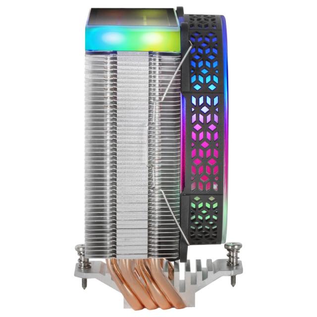 Mars Gaming - MCPU-VR Negro, Disipador CPU, Doble Espejo Infinito ARGB, 4 Heatpipes HCT, TDP 180W, Ventilador Ultra-silencioso P