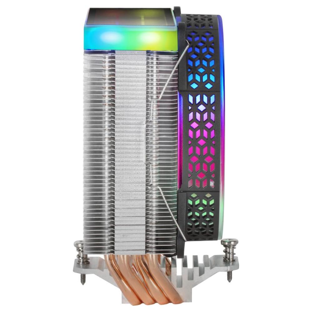 Mars Gaming - MCPU-VR Negro, Disipador CPU, Doble Espejo Infinito ARGB, 4 Heatpipes HCT, TDP 180W, Ventilador Ultra-silencioso P