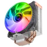 Mars Gaming - MCPU-VR Negro, Disipador CPU, Doble Espejo Infinito ARGB, 4 Heatpipes HCT, TDP 180W, Ventilador Ultra-silencioso P