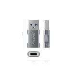AISENS - Mini Adaptador USB 3.2 GEN2 10G 3A, Tipo USB-C/H-A/M, Gris