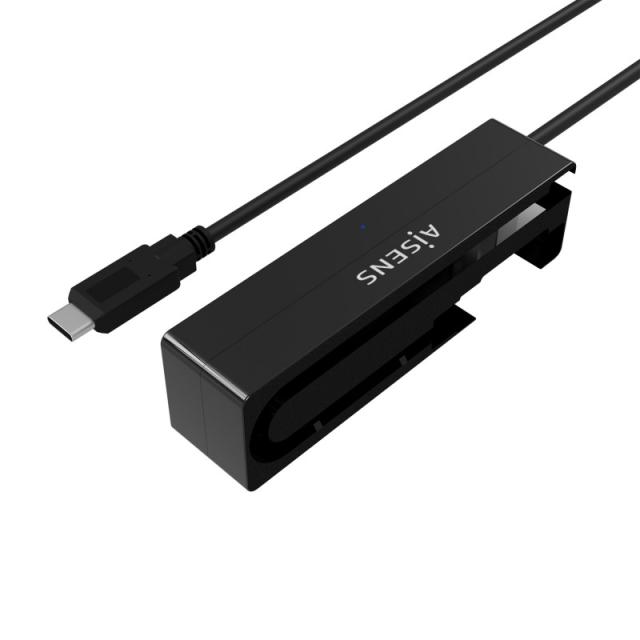 AISENS - Adaptador ASE-35C02B SATA a USB-C USB 3.0/USB3.1 GEN1 para Discos Duros 2.5" y 3.5" con Alimentador, Negro